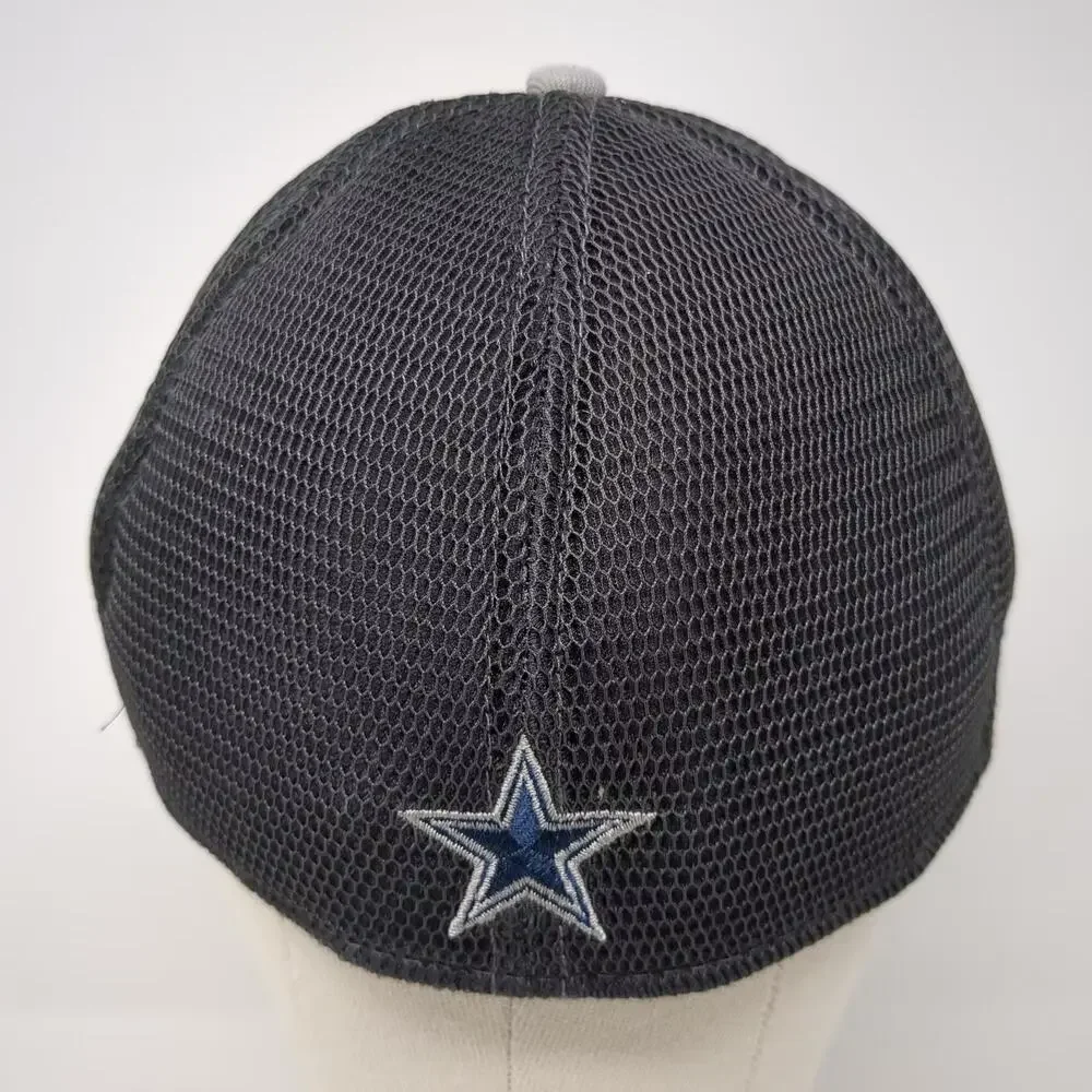 Dallas Cowboys NFL New Era 39THIRTY Gray Black Mesh Back Stretch Fit Hat Size M